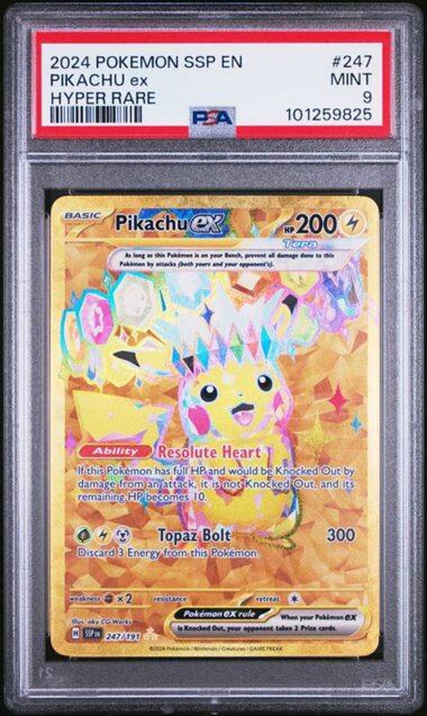 Pikachu EX #247 Surging Sparks PSA 9