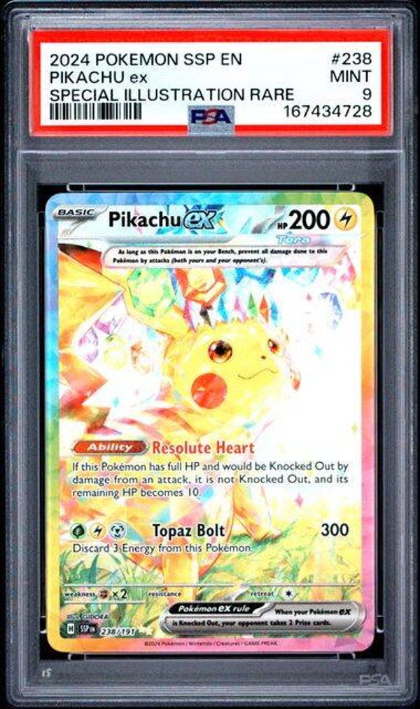 Pikachu EX #238 Surging Sparks PSA 9