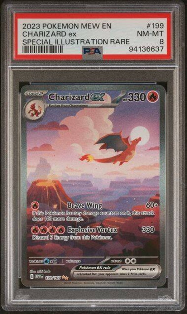 Charizard EX #199 Pokemon 151 PSA 8