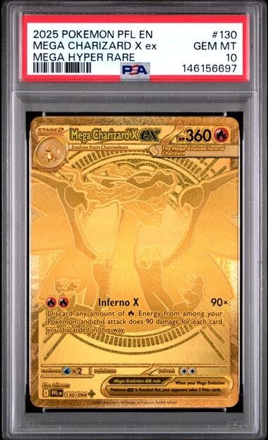 Mega Charizard X EX #130 Phantasmal Flames PSA 10