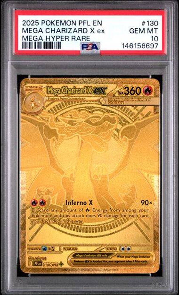 Mega Charizard X EX #130 Phantasmal Flames PSA 10