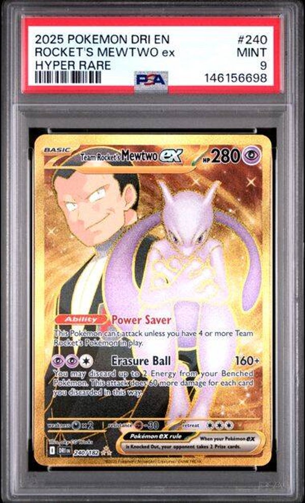 Team Rocket's Mewtwo ex #240 DRI PSA 9