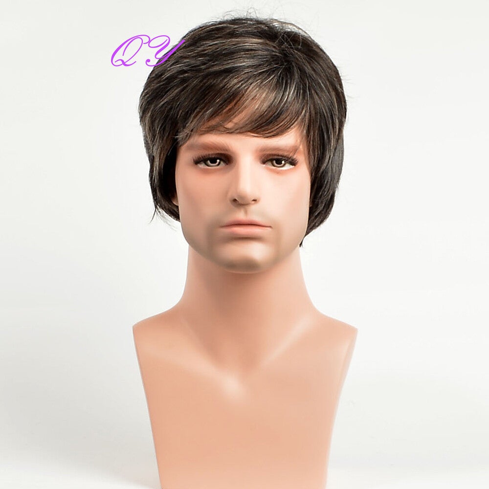 Natural Hair Wigs Men | Wigs Male Grey | Short Wig Men | Short Wig Man
