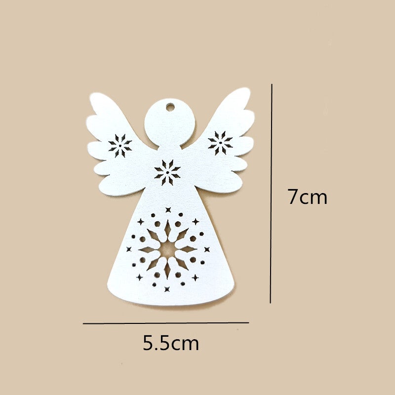 100pcs Wooden Crafts Christmas Tree Hanging Ornaments Wood Cutouts