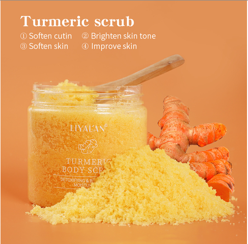 Turmeric Face Body Scrub Soften Cutin Brightening Moisturizing Salt