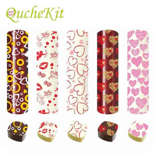 10/20/50Pcs Mix Love Heart Chocolate Transfer Paper Sheet Edible