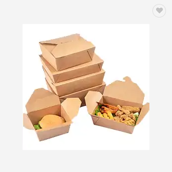 Custom Fast Food Storage To Go Take Out Food Container Take Away Disposable Kraft Brown Paper Packaging Boxes