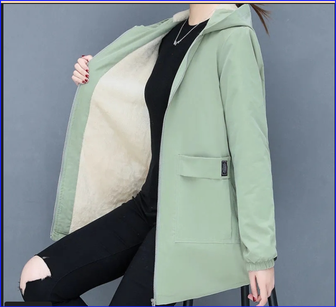 4XL Women Windbreaker Winter Autumn Women's Fleece Jacket Coats Loose