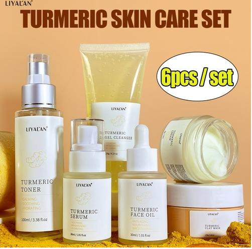 Liyal'an Turmeric Face Skin Care Set Acne Treatment Serum Oil