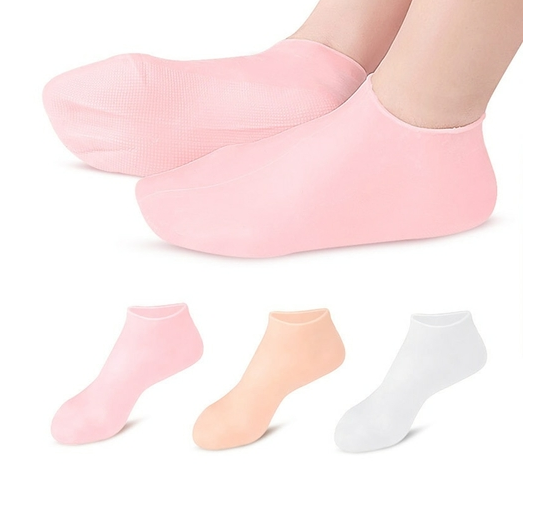 ACCHINGE 1pair Feet Care Socks Spa Home Use New Silicone Moisturizing Gel Heel