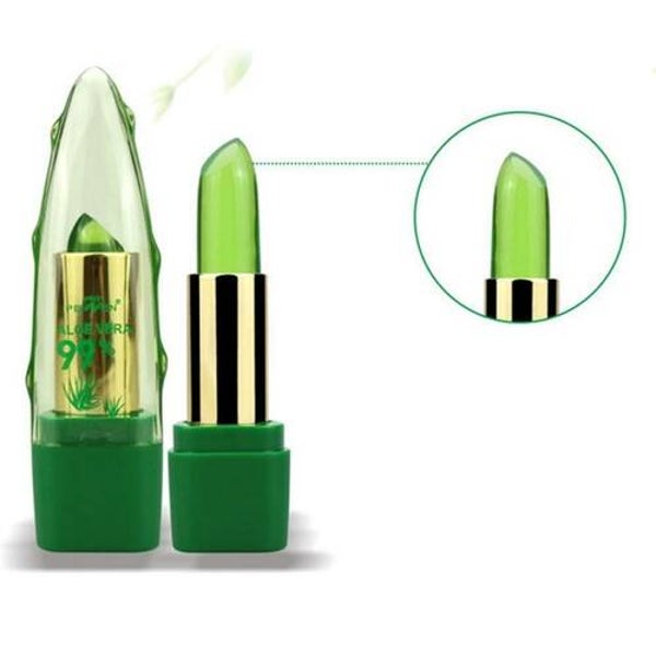 ACCHINGE 99% Aloe Vera Gel Lipstick Gloss Color Changing Lip Blam Moisturizer-
