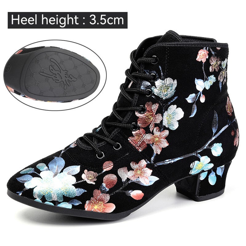 Suede Latin Dance Heels Boots | Suede Prom Dancing Shoes | Latin Dance