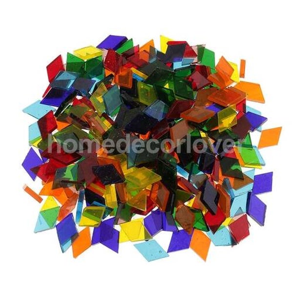 ACCHINGE Assorted Colors Clear Glass Pieces Mosaic Making Tiles Tessera