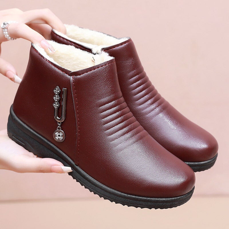 2023 Fashion Ankle Boots Mom Booties Women Snow Boots Winter Flat