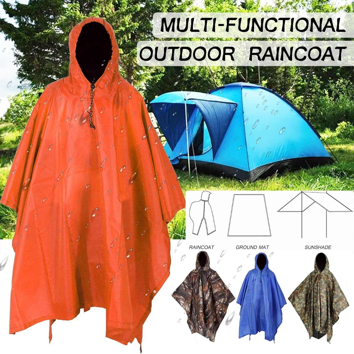 3 In 1 Portable Sunshade Camping Tarp Ground Mat Raincoat Outdoor