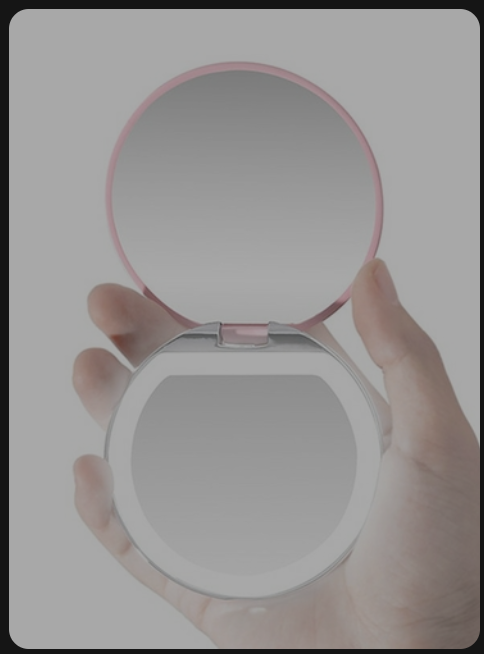 Portable Mini Makeup Mirror Compact Pocket USB Chargeable Two side