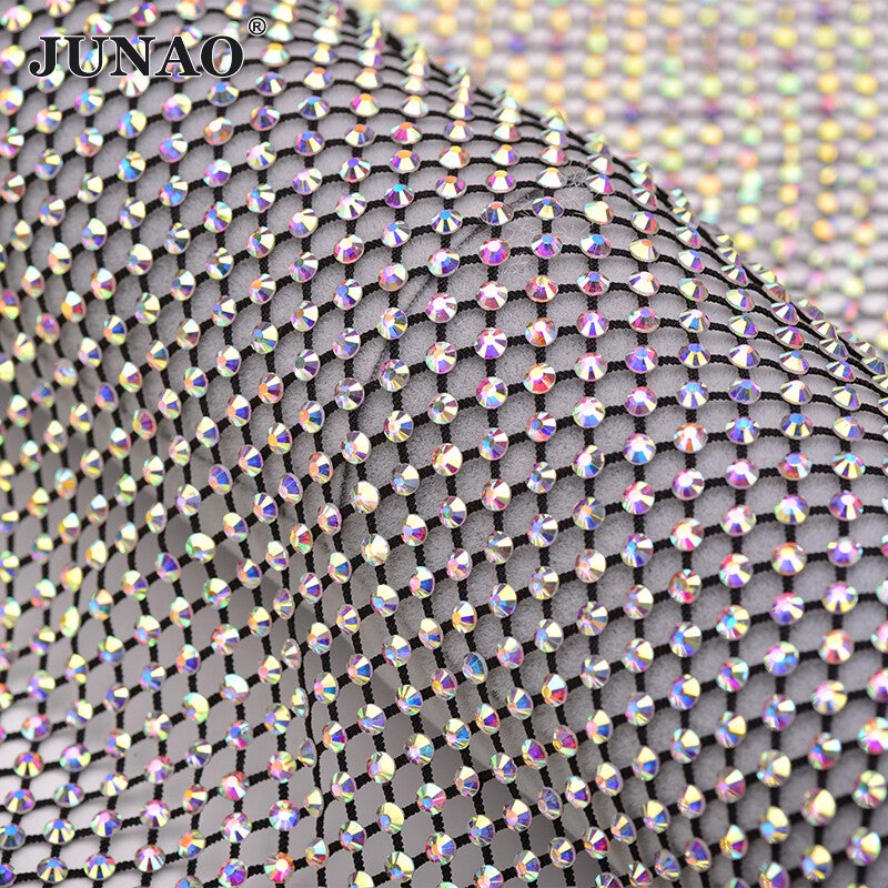 Mesh Fabric Rhinestones | Clothes Applique | Crystal Clothes | Mesh