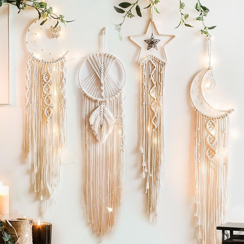 Nordic Star Moon Macrame Wall Hangings Boho Decor Home Garden