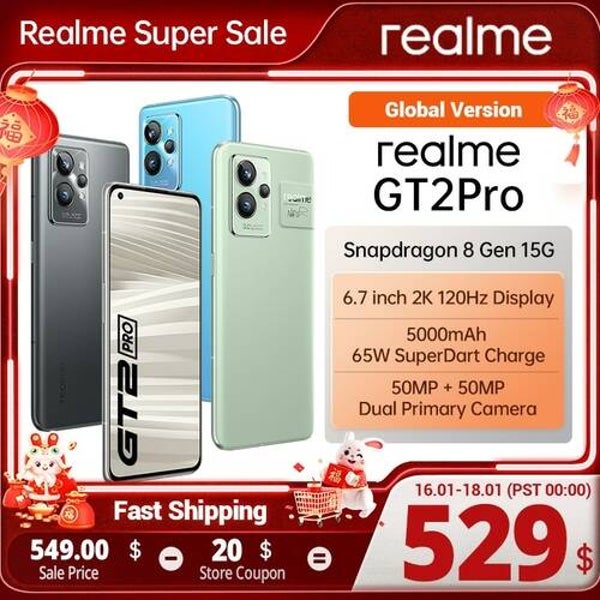 Russian Version Realme Gt 2 Pro 5g Smartphone Snapdragon 8 Gen 1 Sony