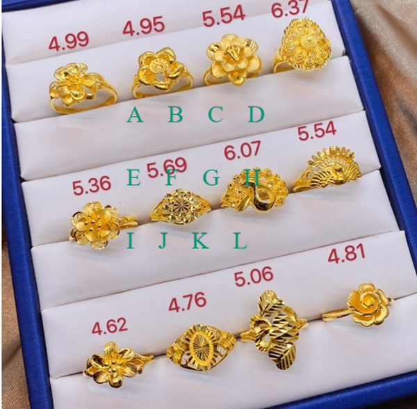 HX 24K Pure Gold Ring Real AU 999 Solid Gold Rings