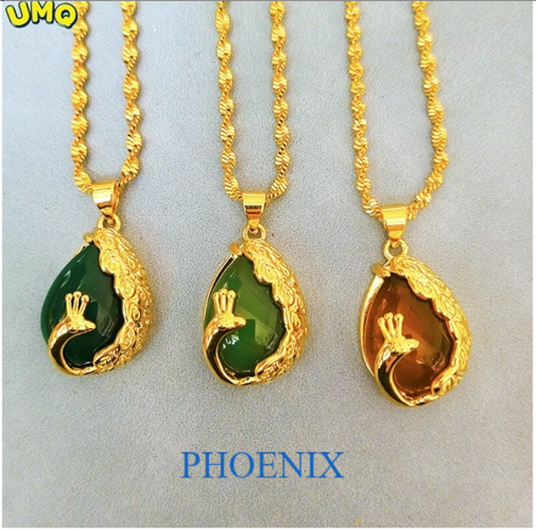 Pure Gold 24k Gold Jewelry 999 Necklace | 24k 999 Pure Solid Gold [Peacock, Phoenix, Drop Sleeve]