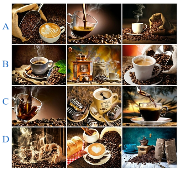 MomoArt 5D DIY Diamond Painting Coffee Kitchen Cross Stitch Diamond