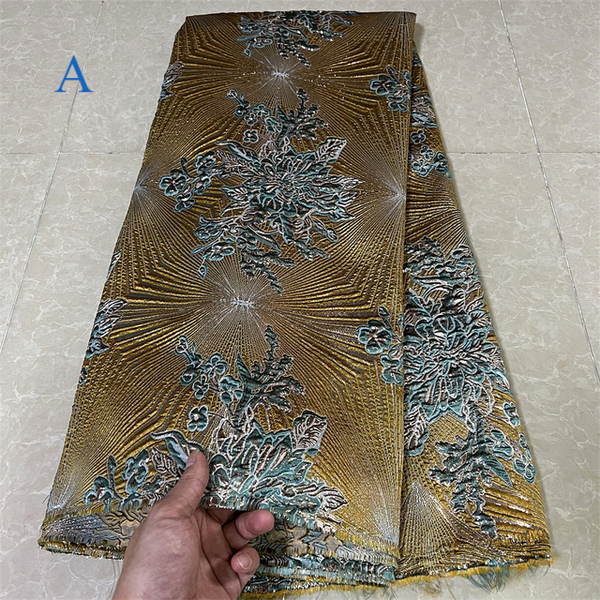 2023 High Quality African Damask Fabric French Print Lace Embroidery Nigerian Lace Fabric Ladies Party Dress Tailor JK094