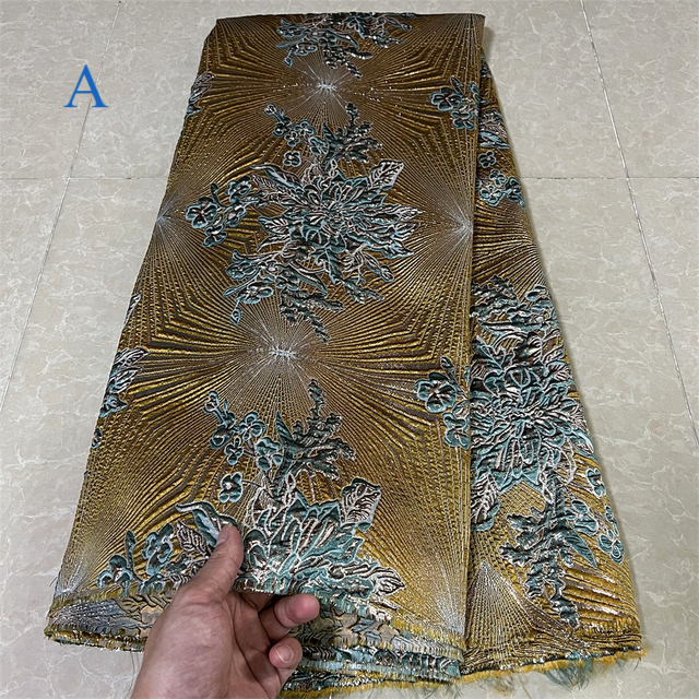 2023 High Quality African Damask Fabric French Print Lace Embroidery Nigerian Lace Fabric Ladies Party Dress Tailor JK094