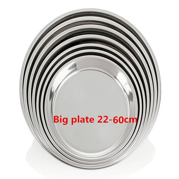 Stainless Steel thick Flat big Round Dish Charger Plates/Exquisite