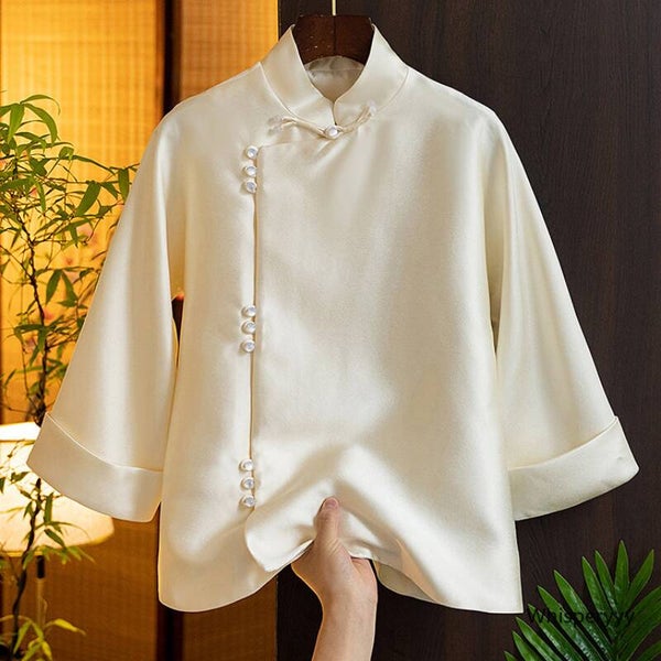 Improved Hanfu Blouse Chinese Style Tang Suit Short Coat Female 2023