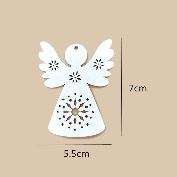 100pcs Wooden Crafts Christmas Tree Hanging Ornaments Wood Cutouts