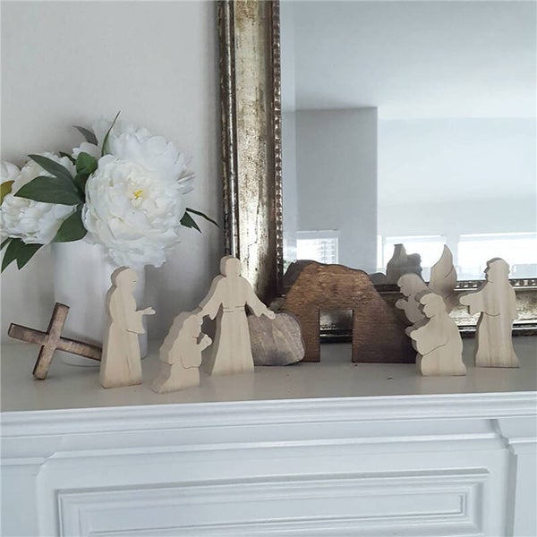 Easter Wooden Nativity Set Manger Creche Nativity Scene Montessori