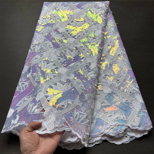 French Sequence Lace Fabric 2022 Luxury African Organza Lace Fabrics