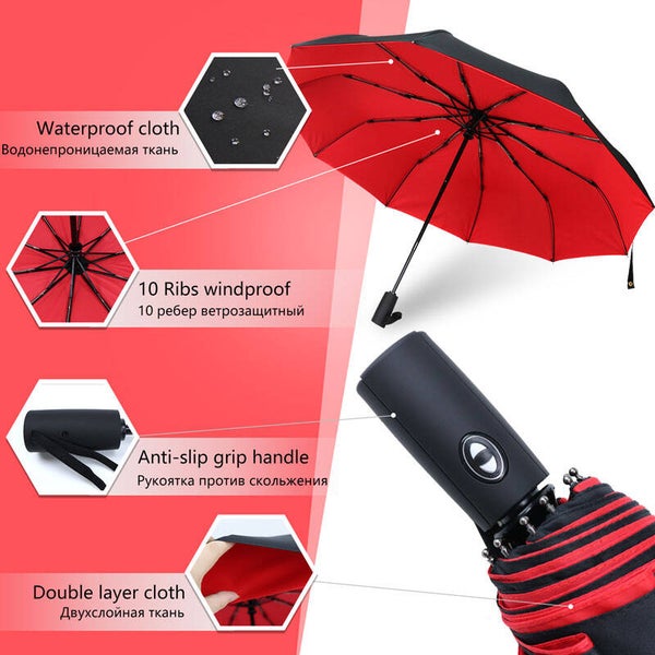 Windproof Double Layer Resistant Umbrella Fully Automatic Rain Men