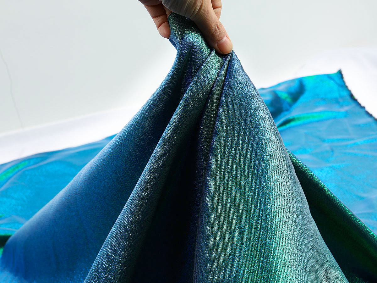Metallic Polyester Thread Iridescent Jacquard Fabric 150cm Wide