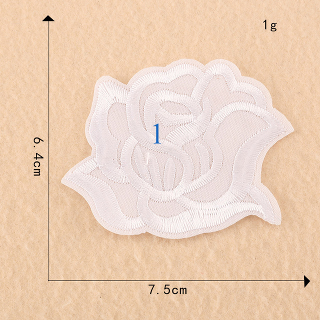 1pc Big Flower Sew On Patches For Clothing Black Jackets Size Iron