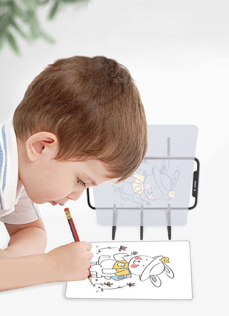 Children DIY Drawing Tracing Copy Board Kids Sketching Projector Painting Learning Phone Reflection Dimming Phone Bracket