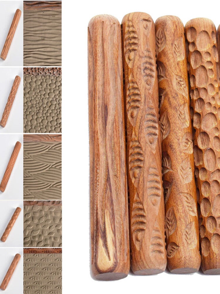 Wood Texture Roll Pressed Printing Texture Tools Polymer Clay Ceramic