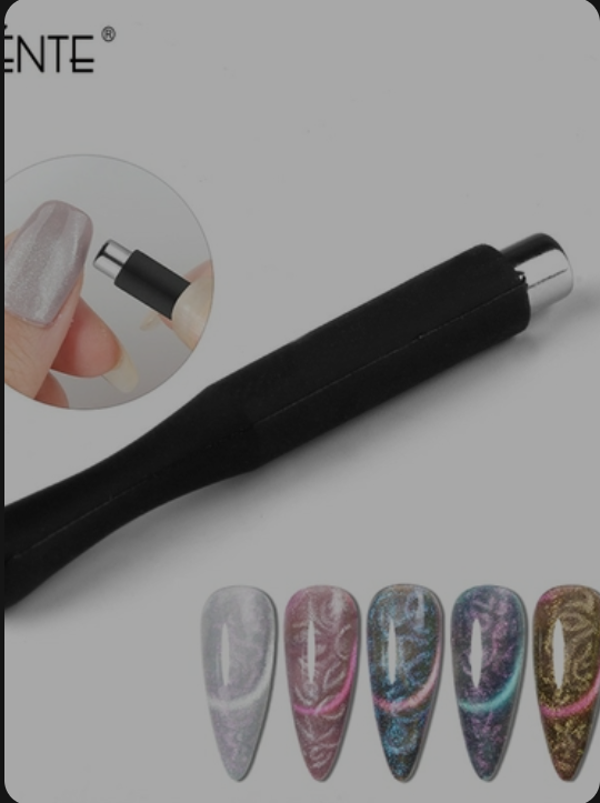 ACCHINGE 5pcs Black Silicone Magnet Stick For Cat Eye Nail Gel Strong Effect