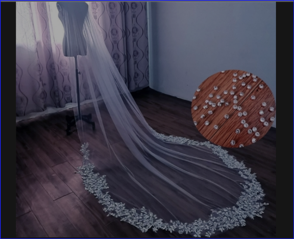 Cathedral Wedding Veil Rhinestones | Wedding Accessories Wedding