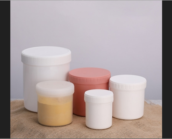 1000ml Wide Mouth plastic jar with inner and outer lid Food Grade HDPE