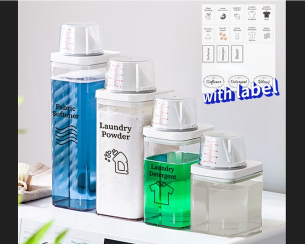 Multi purpose with Label Transparent Storage Container for Laundry