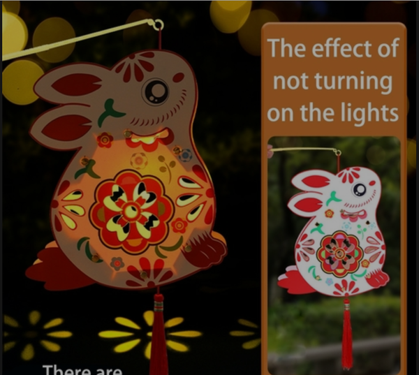 Cute Rabbit Festival Lantern DIY Glowing Bunny Hanging Lanterns