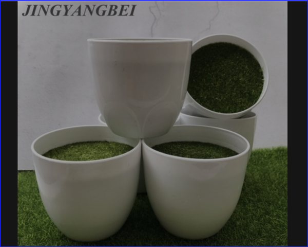 White Round Plastic Flower Pot Plant Vase Simple Moderm Flowerpot