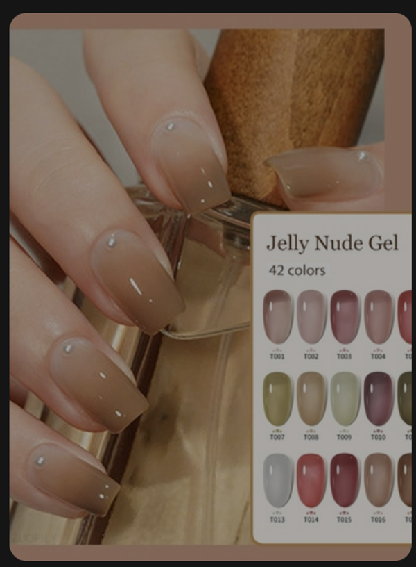 ACCHINGE Jelly Gel 8ml Semi-transparent Nude Color Nail Gel Polish Ice Through