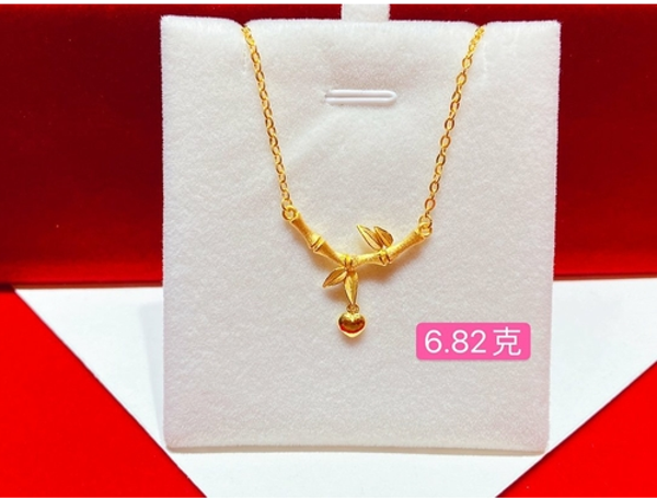 Hx 24k Pure Gold Necklace Real Au 999 Solid Gold Chain Brightly Simple