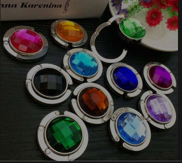 For Purse Bag hanger Portable handbag folding hanger holder hook for hanging Crystal Alloy magic hooks