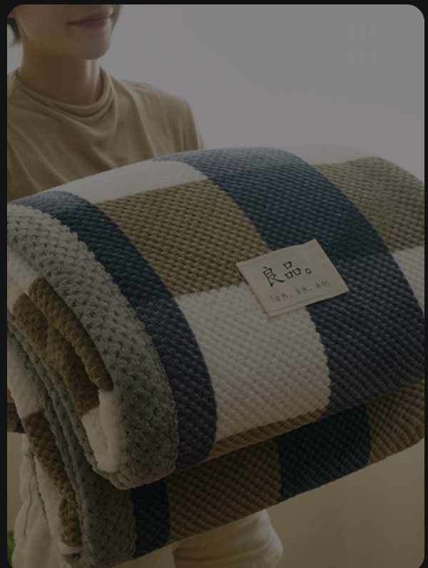 Knit Blanket Throw Soft Chenille Yarn Knitted Blanket Machine Washable