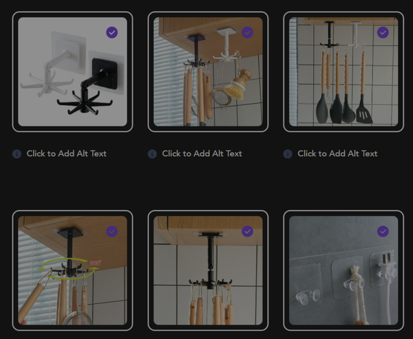 Universal Hooks 360 degree Rotatable Six claw Storage Hooks Bathroom