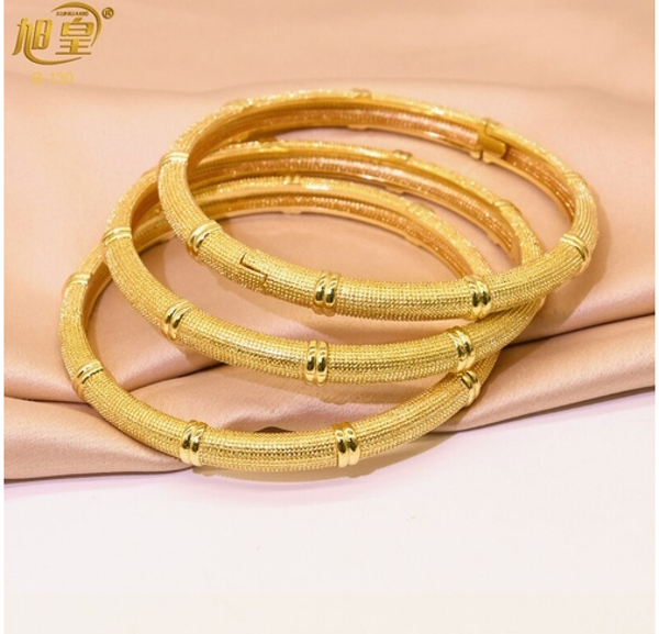 Xuhuang Indian Bangles Round Gold Color Bangles For Women Dubai Bridal